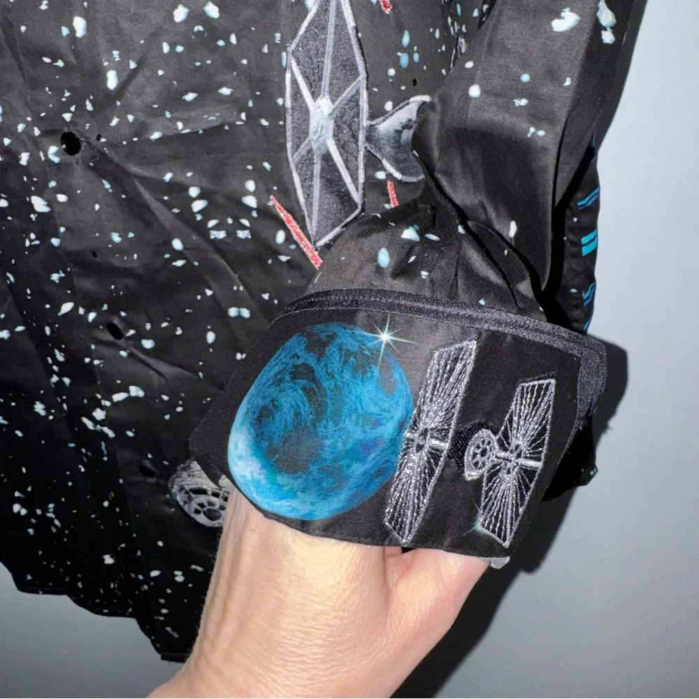 Star Wars “The Falcon”  HTF Robert Graham Black Button-Up Shirt Men’s L - Picture 5 of 11